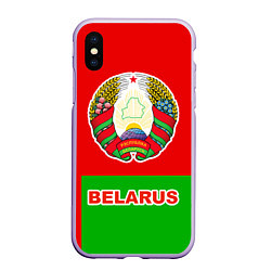 Чехол iPhone XS Max матовый Belarus Patriot, цвет: 3D-светло-сиреневый