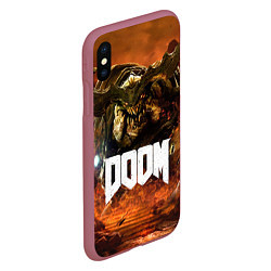 Чехол iPhone XS Max матовый DOOM 4: Hell Cyberdemon, цвет: 3D-малиновый — фото 2