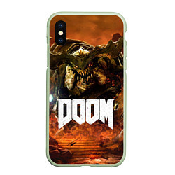 Чехол iPhone XS Max матовый DOOM 4: Hell Cyberdemon, цвет: 3D-салатовый