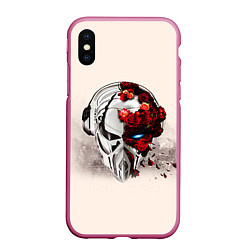 Чехол iPhone XS Max матовый Pirate Station: Pink Side, цвет: 3D-малиновый