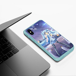 Чехол iPhone XS Max матовый Hatsune Miku, цвет: 3D-мятный — фото 2