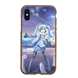 Чехол iPhone XS Max матовый Hatsune Miku, цвет: 3D-коричневый