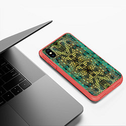Чехол iPhone XS Max матовый Крокодил, цвет: 3D-красный — фото 2