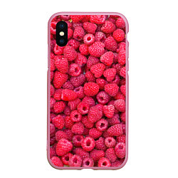 Чехол iPhone XS Max матовый Малинки, цвет: 3D-розовый