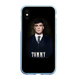 Чехол iPhone XS Max матовый Peaky Tommy, цвет: 3D-голубой