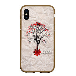 Чехол iPhone XS Max матовый RHCP: Red Tree, цвет: 3D-коричневый