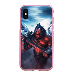 Чехол iPhone XS Max матовый Axe, цвет: 3D-розовый