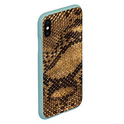 Чехол iPhone XS Max матовый Змеиная кожа, цвет: 3D-мятный — фото 2