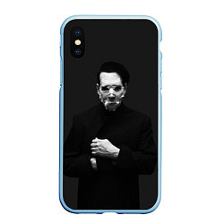 Чехол iPhone XS Max матовый Marilyn Manson, цвет: 3D-голубой