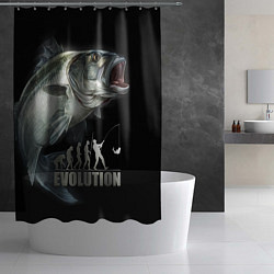 Шторка для душа Эволюция рыбалки, цвет: 3D-принт — фото 2