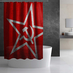 Шторка для душа Флаг СССР: Серп и Молот, цвет: 3D-принт — фото 2