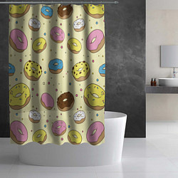 Шторка для душа Сладкие пончики, цвет: 3D-принт — фото 2