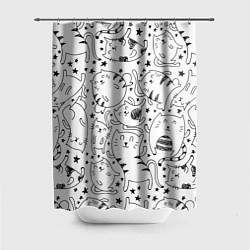 Шторка для душа Котейки, цвет: 3D-принт