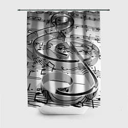Шторка для душа Скрипичный ключ, цвет: 3D-принт
