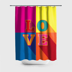Шторка для душа Love three-dimensional letters, цвет: 3D-принт