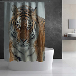 Шторка для душа Тигр в снегу, цвет: 3D-принт — фото 2