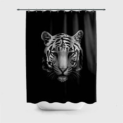 Шторка для душа Серый тигр, цвет: 3D-принт