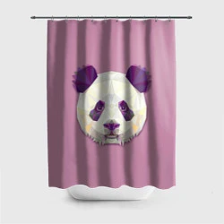 Шторка для душа Геометрическая панда, цвет: 3D-принт