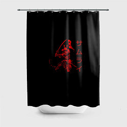 Шторка для душа Японские иероглифы - самурай, цвет: 3D-принт