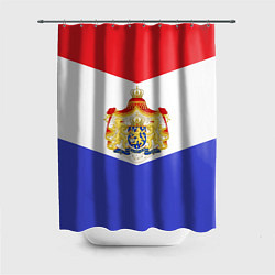 Шторка для душа Флаг и герб Голландии, цвет: 3D-принт