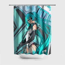 Шторка для душа Miku1, цвет: 3D-принт