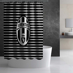 Шторка для душа FC Juventus: Black Lines, цвет: 3D-принт — фото 2