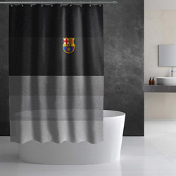 Шторка для душа ФК Барселона: Серый стиль, цвет: 3D-принт — фото 2