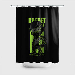 Шторка для душа Black Basket, цвет: 3D-принт