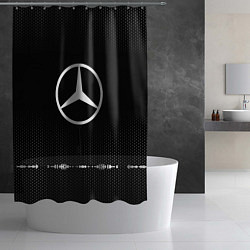 Шторка для душа Mercedes: Black Abstract, цвет: 3D-принт — фото 2