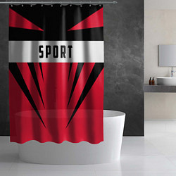 Шторка для душа Sport: Red Style, цвет: 3D-принт — фото 2