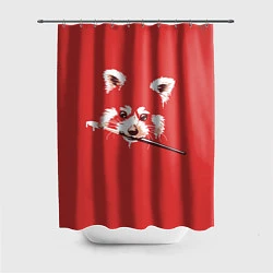 Шторка для душа Красная панда с кисточкой, цвет: 3D-принт