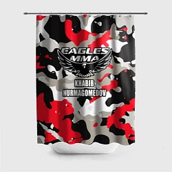 Шторка для душа Khabib Nurmagomedov: Red Camo, цвет: 3D-принт