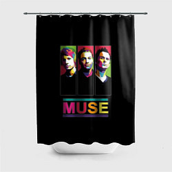 Шторка для душа Muse pop-art, цвет: 3D-принт