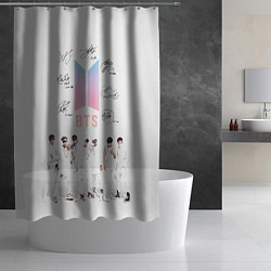 Шторка для душа BTS белый постер, цвет: 3D-принт — фото 2