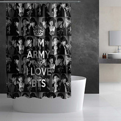 Шторка для душа I am army and I lover BTS, цвет: 3D-принт — фото 2