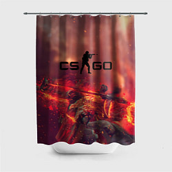 Шторка для душа CS GO logo abstract style, цвет: 3D-принт