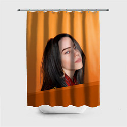 Шторка для душа BILLIE EILISH: Orange Mood, цвет: 3D-принт