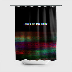 Шторка для душа BILLIE EILISH: Black Glitch, цвет: 3D-принт