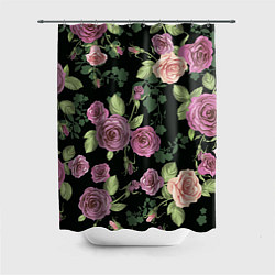 Шторка для душа Кусты роз, цвет: 3D-принт