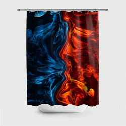 Шторка для душа Огонь и вода, цвет: 3D-принт