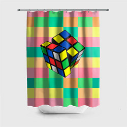Шторка для душа Кубик Рубика, цвет: 3D-принт
