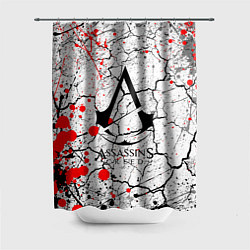 Шторка для душа Ассасин крид с красными каплями, цвет: 3D-принт