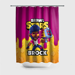 Шторка для душа BRAWL STARS BROCK, цвет: 3D-принт