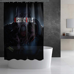 Шторка для душа Resident evil 3 remake, цвет: 3D-принт — фото 2