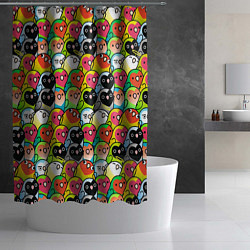 Шторка для душа Папуги, цвет: 3D-принт — фото 2