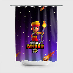 Шторка для душа BRAWL STARS AMBER, цвет: 3D-принт