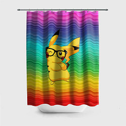 Шторка для душа Пикачу в очках, цвет: 3D-принт