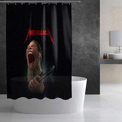 Шторка для душа James Alan Hetfield METALLICA Z, цвет: 3D-принт — фото 2