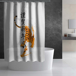 Шторка для душа Китайский тигр, цвет: 3D-принт — фото 2