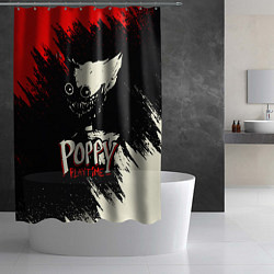 Шторка для душа Poppy Playtime: Red & Black, цвет: 3D-принт — фото 2